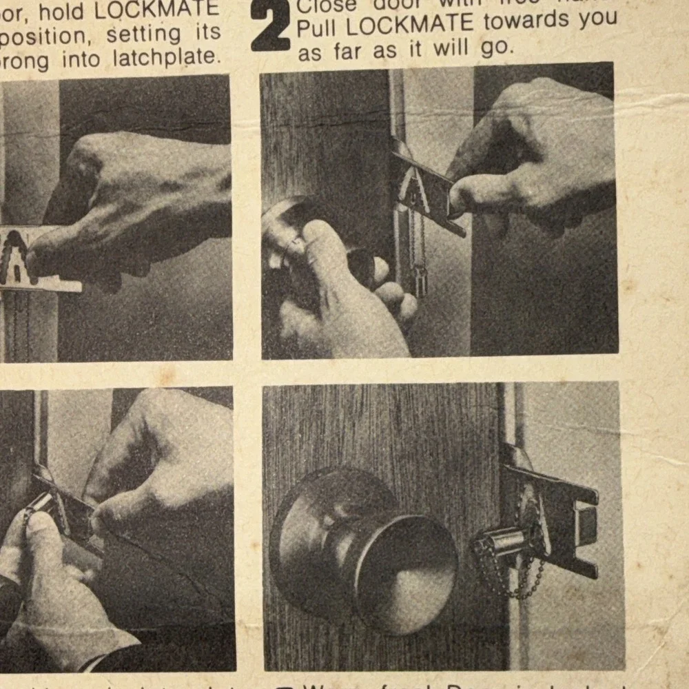 Lockmate Vintage Shaw Products Portable Security Door Lock New Old Stock 1970's